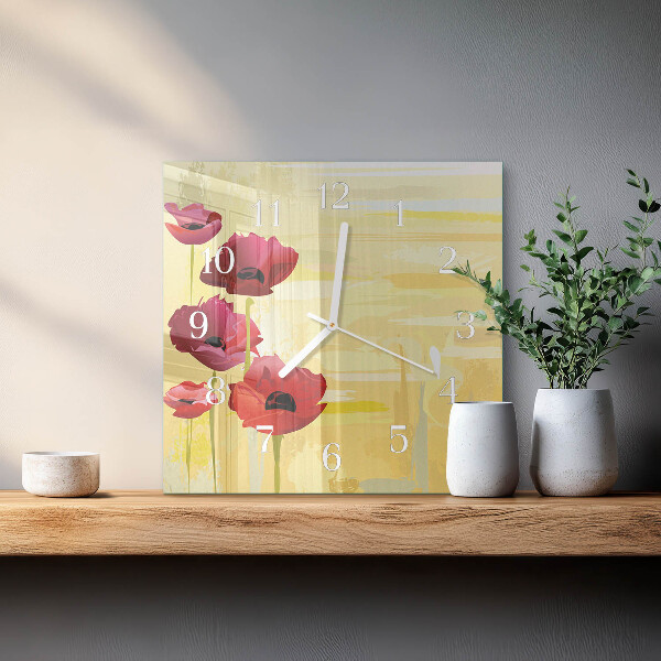 Reloj cuadrado Amapolas