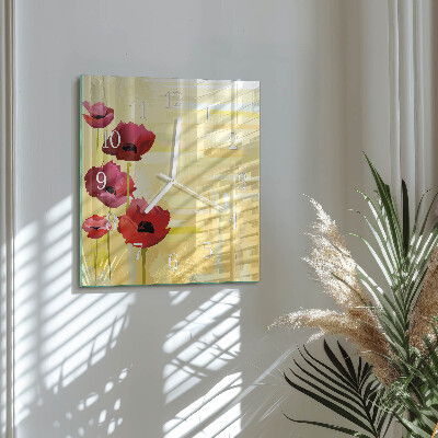 Reloj cuadrado Amapolas