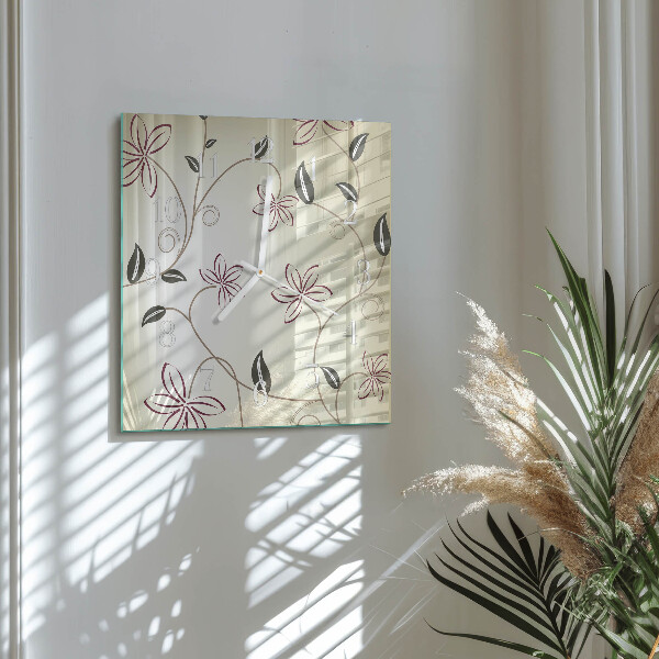 Reloj cuadrado Arte floral