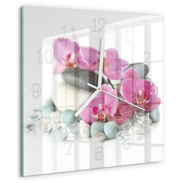 Reloj cuadrado Orquídeas