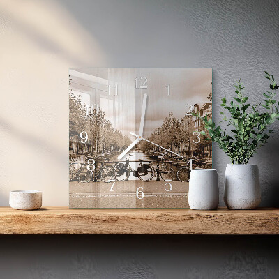 Reloj cuadrado Ámsterdam Sepia