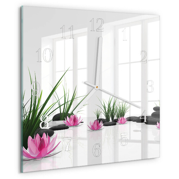 Reloj cuadrado Flor de loto