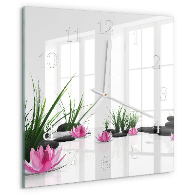 Reloj cuadrado Flor de loto