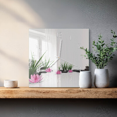 Reloj cuadrado Flor de loto
