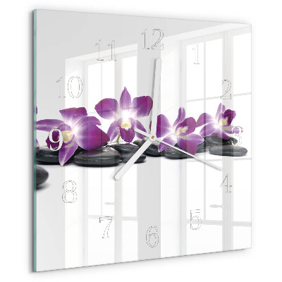 Reloj cuadrado Orquídea