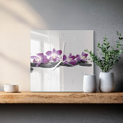 Reloj cuadrado Orquídea