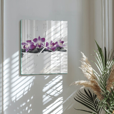 Reloj cuadrado Orquídea
