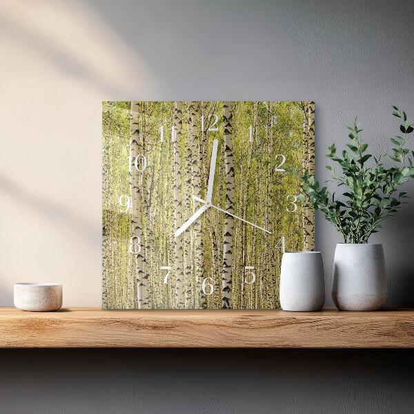 Reloj cuadrado Bosque de abedules