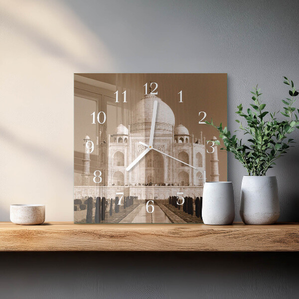 Reloj cuadrado Taj Mahal Sepia