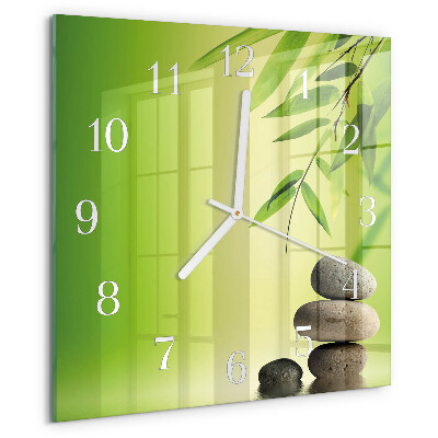 Reloj cuadrado Piedras de bambú