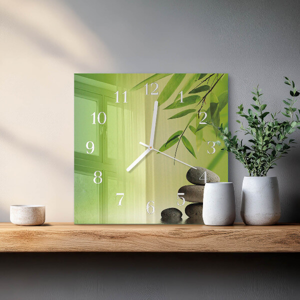 Reloj cuadrado Piedras de bambú
