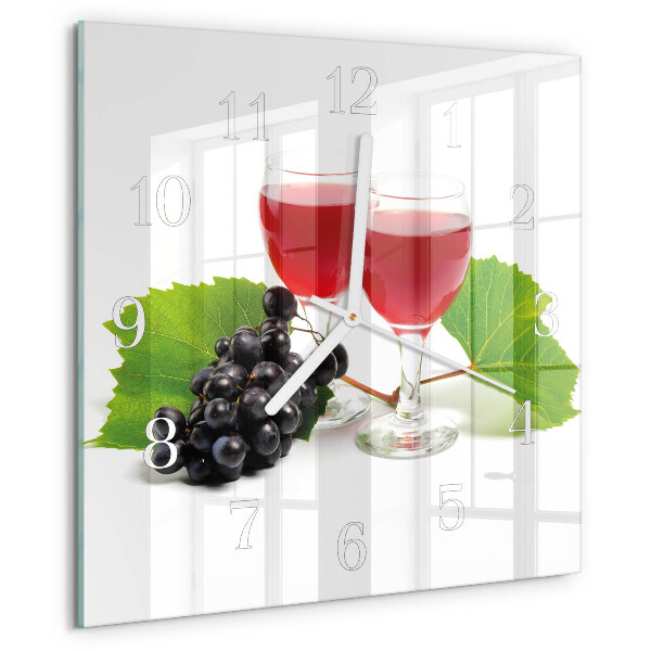 Reloj cuadrado Uvas para vino