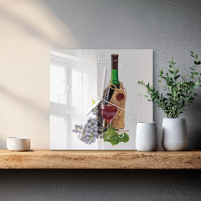 Reloj cuadrado Uvas para vino