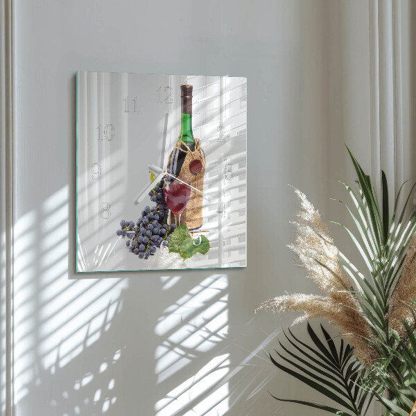 Reloj cuadrado Uvas para vino