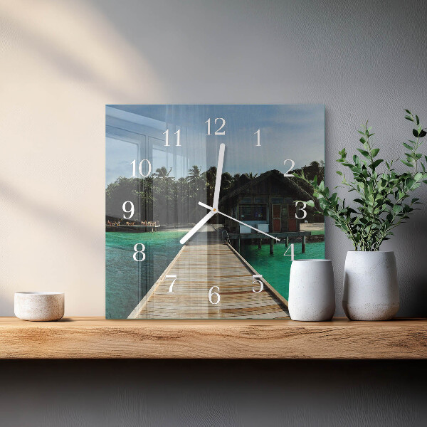 Reloj cuadrado Palmeras marinas