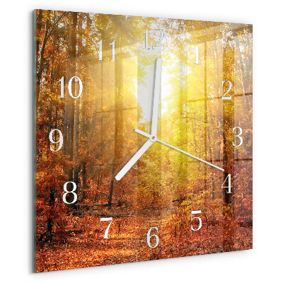 Reloj cuadrado Bosque otoñal