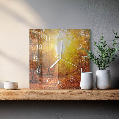 Reloj cuadrado Bosque otoñal