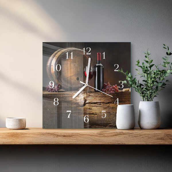 Reloj cuadrado Uvas para vino