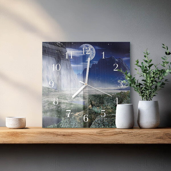 Reloj cuadrado Montañas Luna