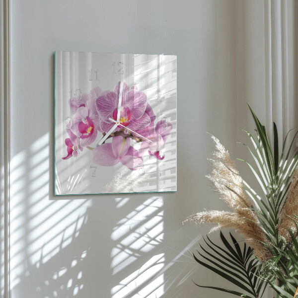 Reloj cuadrado Orquídeas