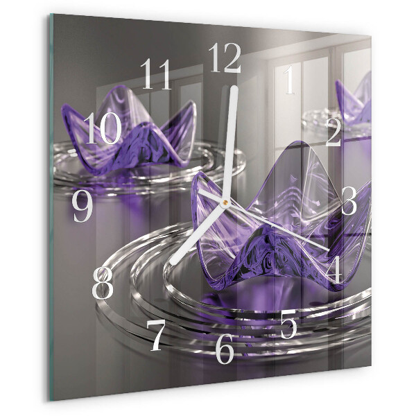 Reloj cuadrado Flores de cristal