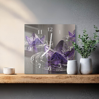 Reloj cuadrado Flores de cristal