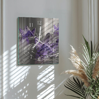 Reloj cuadrado Flores de cristal