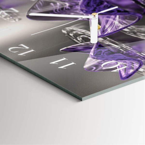 Reloj cuadrado Flores de cristal
