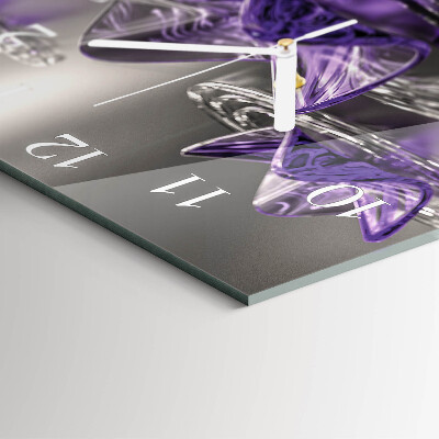 Reloj cuadrado Flores de cristal