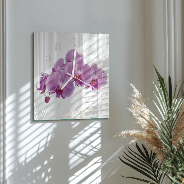 Reloj cuadrado Orquídea