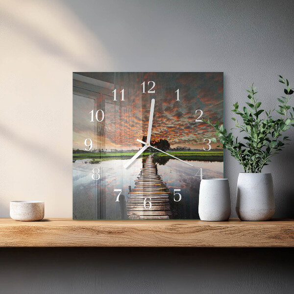 Reloj cuadrado Puente de la pradera