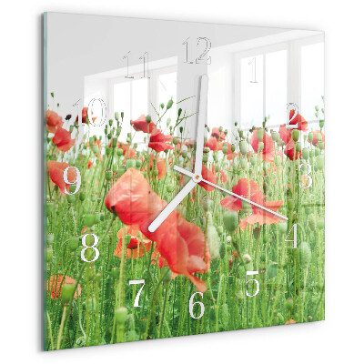 Reloj cuadrado Amapolas
