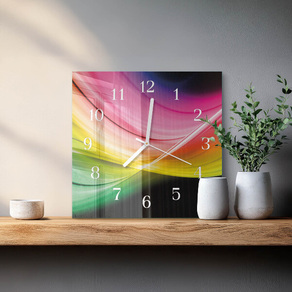Reloj cuadrado Líneas abstractas