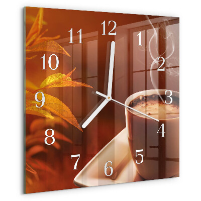 Reloj cuadrado Café