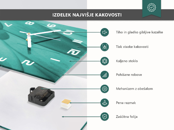 Reloj cuadrado Césped