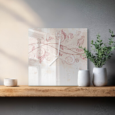 Reloj cuadrado Arte floral