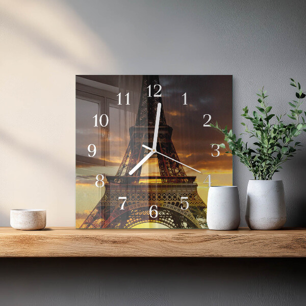 Reloj cuadrado Torre Eiffel de París