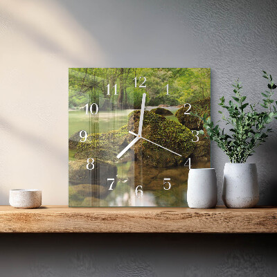 Reloj cuadrado Paisaje fluvial