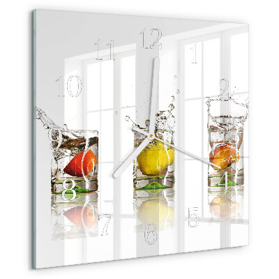 Reloj cuadrado Vasos de fruta