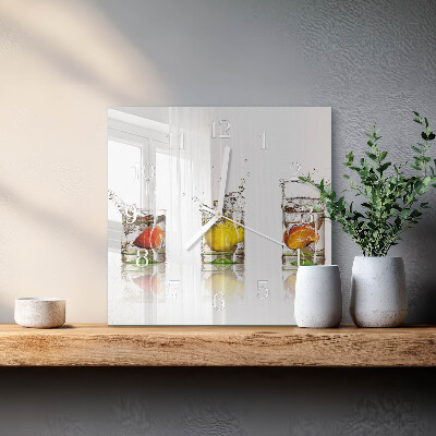 Reloj cuadrado Vasos de fruta