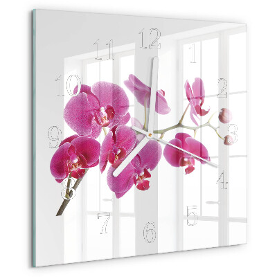 Reloj cuadrado Orquídea