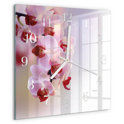 Reloj cuadrado Orquídea