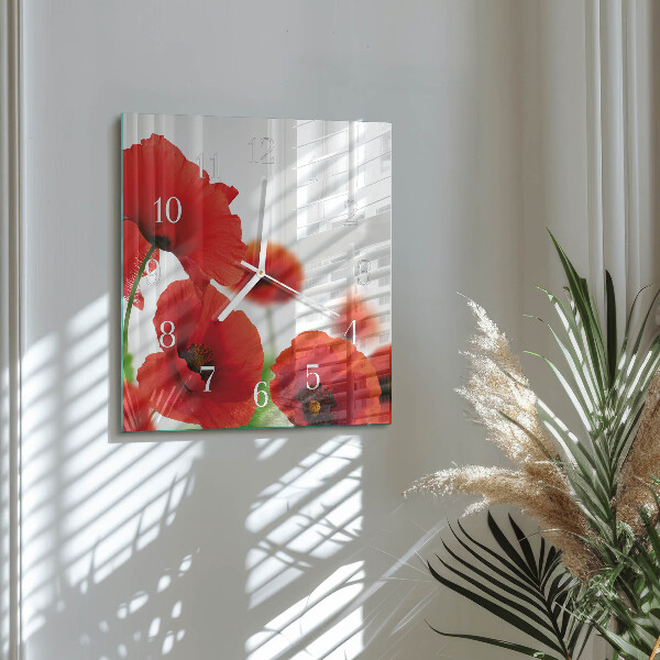 Reloj cuadrado Amapolas