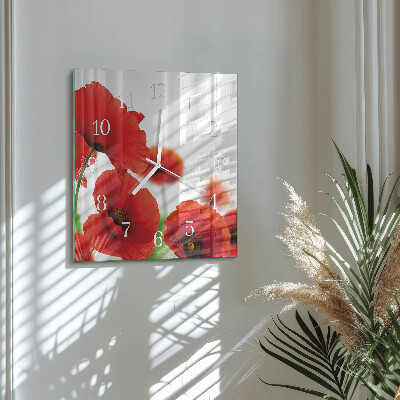 Reloj cuadrado Amapolas