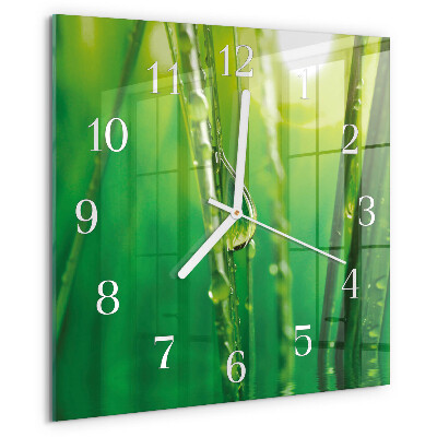 Reloj cuadrado Gotas de hierba