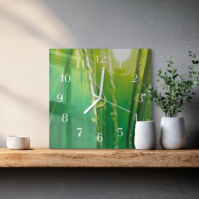 Reloj cuadrado Gotas de hierba