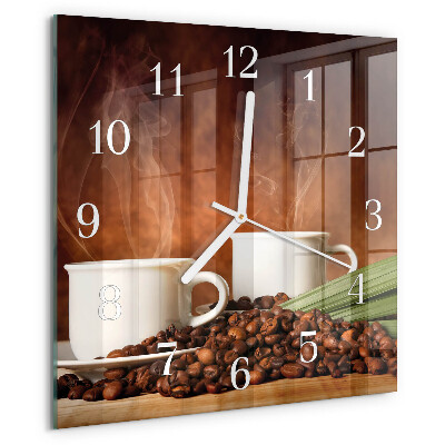 Reloj cuadrado tazas de café