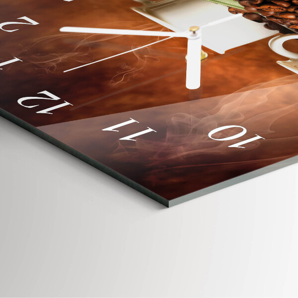 Reloj cuadrado tazas de café