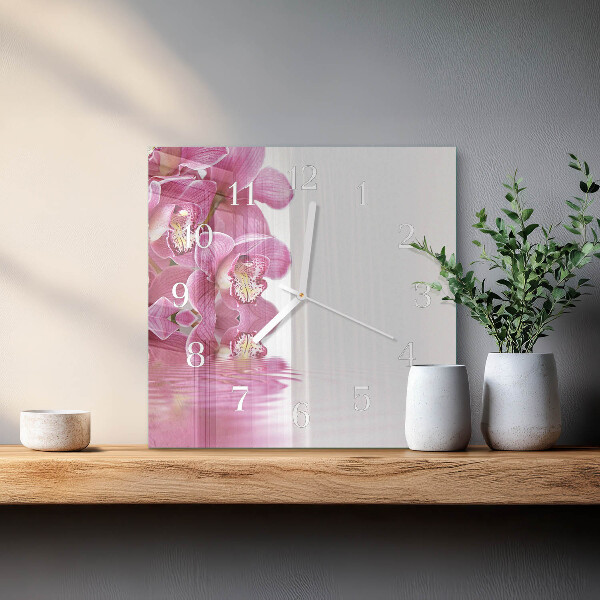 Reloj cuadrado Orquídea