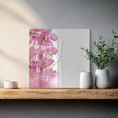 Reloj cuadrado Orquídea